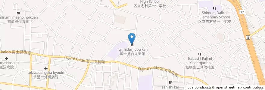 Mapa de ubicacion de 富士見台児童館 en ژاپن, 東京都, 板橋区.