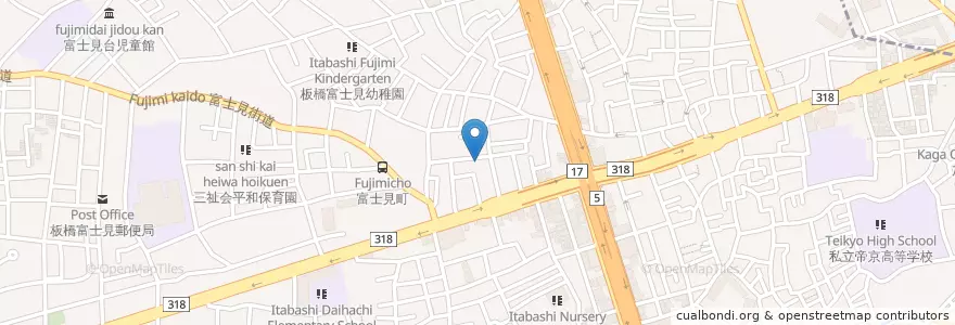 Mapa de ubicacion de 富士見愛児園 en Japão, Tóquio, 板橋区.