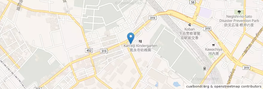 Mapa de ubicacion de 寛永寺幼稚園 en Giappone, Tokyo, 台東区.