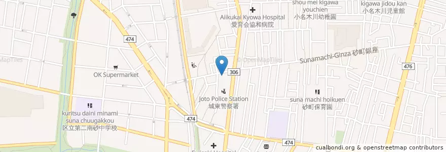 Mapa de ubicacion de 寿康会病院 en Jepun, 東京都, 江東区.