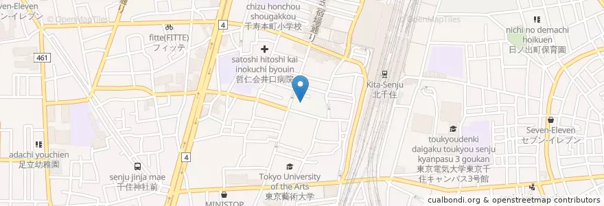 Mapa de ubicacion de 寿英会内田病院 en اليابان, 東京都, 足立区.