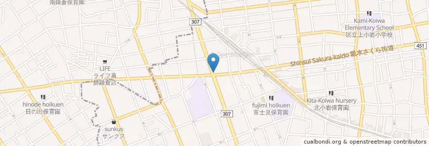 Mapa de ubicacion de 小岩警察署京成小岩駅前交番 en Japon, Tokyo.