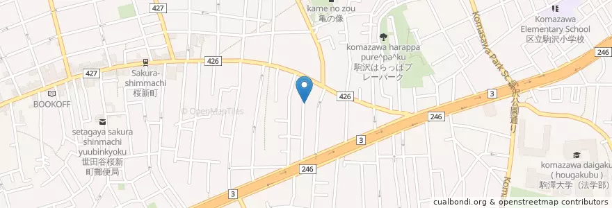 Mapa de ubicacion de 小島病院 en Jepun, 東京都, 世田谷区.