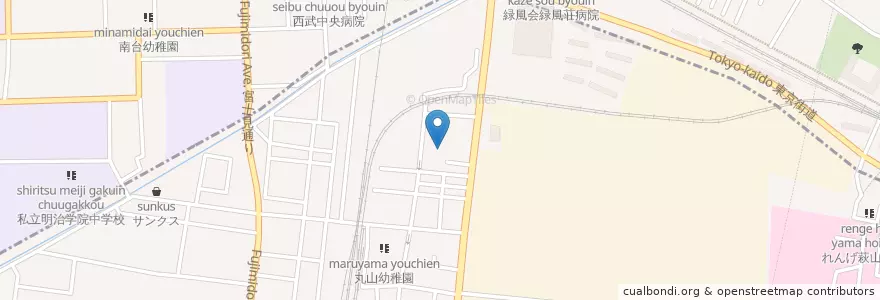 Mapa de ubicacion de 小平にこにこ保育園 en Japonya, 東京都, 東村山市.