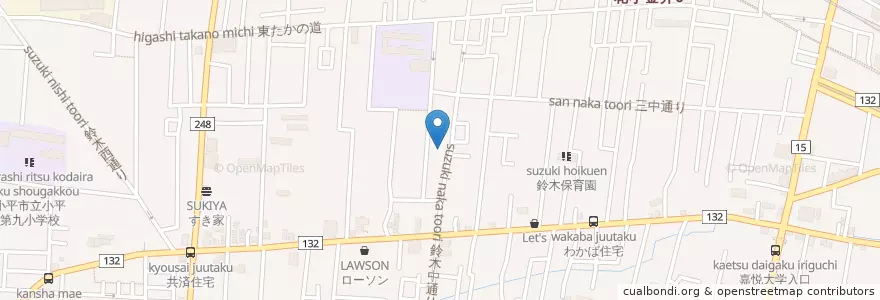 Mapa de ubicacion de 小平みどり幼稚園 en 日本, 東京都, 小平市.