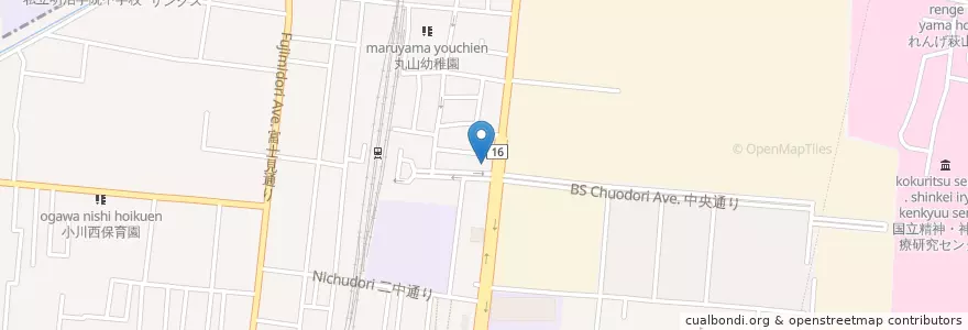Mapa de ubicacion de 小平ブリヂストン前郵便局 en 日本, 東京都, 東村山市, 小平市.