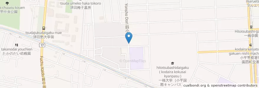 Mapa de ubicacion de 小平学園西町郵便局 en 日本, 東京都, 小平市.