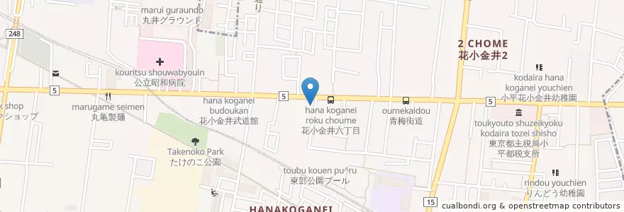 Mapa de ubicacion de 小平消防署花小金井出張所 en 일본, 도쿄도, 小平市.