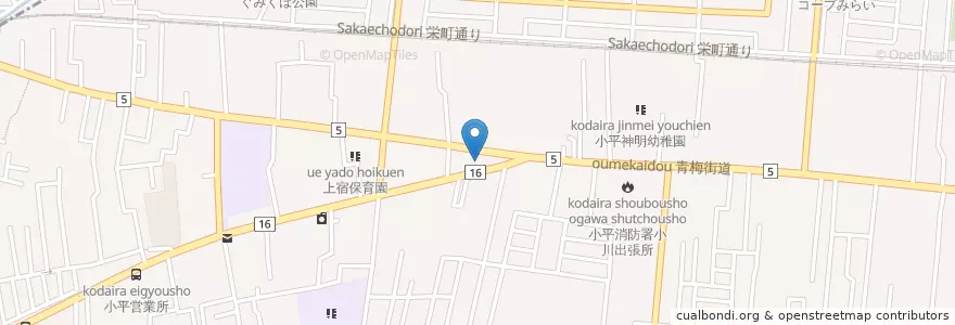 Mapa de ubicacion de 小平警察署上宿交番 en 일본, 도쿄도, 小平市.