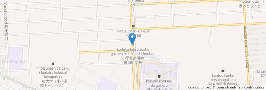 Mapa de ubicacion de 小平警察署学園西町交番 en Japonya, 東京都, 小平市.