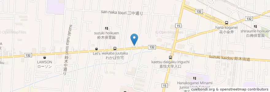 Mapa de ubicacion de 小平鈴木二郵便局 en Japonya, 東京都, 小平市.