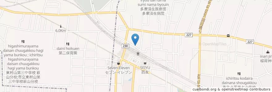 Mapa de ubicacion de 小平駅前郵便局 en Japonya, 東京都, 小平市.