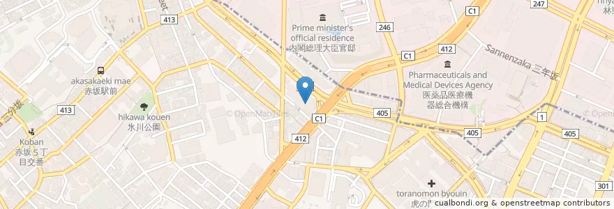 Mapa de ubicacion de 小松ビル内郵便局 en Japan, Tokio, 港区.
