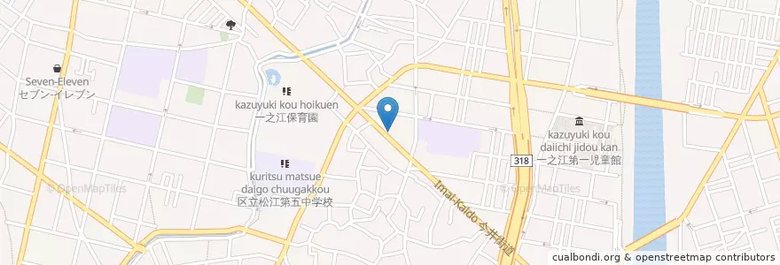 Mapa de ubicacion de 小松川警察署 一之江交番 en Japón, Tokio, Edogawa.