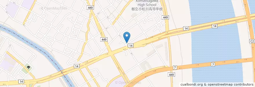 Mapa de ubicacion de 小松川警察署小松川四丁目交番 en Japão, Tóquio, 江戸川区.