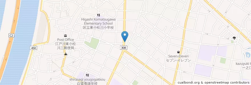 Mapa de ubicacion de 小松川警察署 東小松川交番 en Japão, Tóquio, 江戸川区.