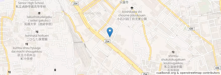 Mapa de ubicacion de 小石川郵便局 en 日本, 東京都, 文京区.