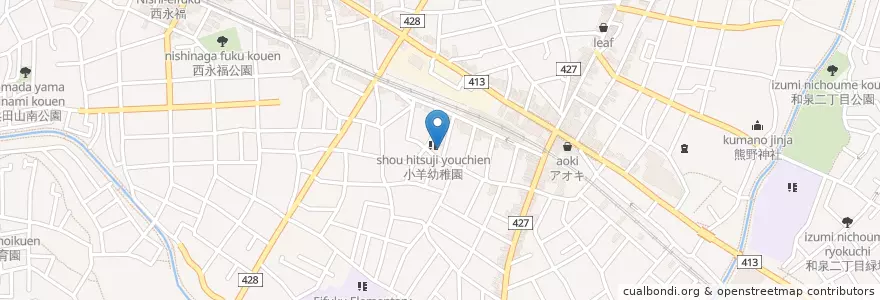 Mapa de ubicacion de 小羊幼稚園 en Japon, Tokyo, 杉並区.