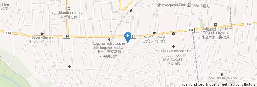 Mapa de ubicacion de 小金井市立図書館東分室 en Japan, Tokio, 小金井市.