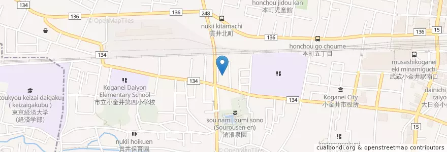 Mapa de ubicacion de 小金井警察署 (Koganei Police Station) en Japan, Tokio, 小金井市.