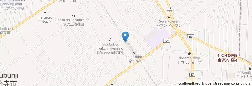 Mapa de ubicacion de 小金井警察署恋ヶ窪駅前交番 en 日本, 東京都, 国分寺市.