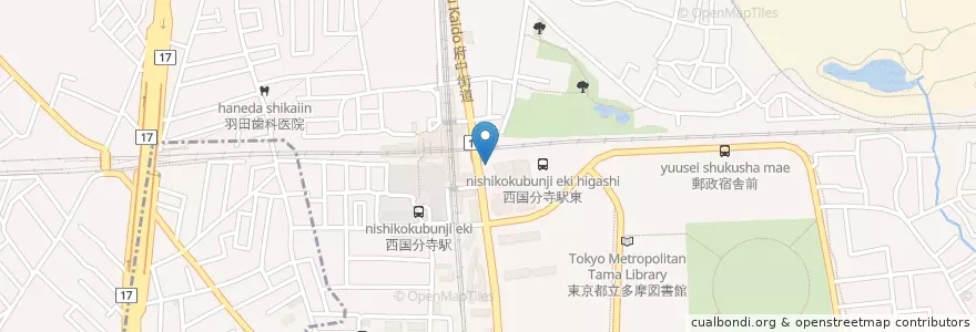 Mapa de ubicacion de 小金井警察署西国分寺駅前交番 en Jepun, 東京都, 国分寺市.