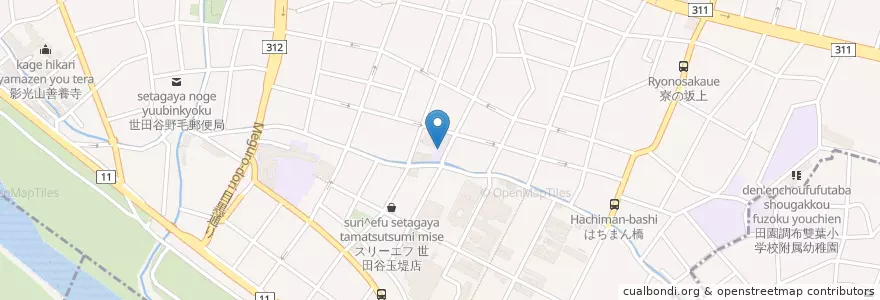 Mapa de ubicacion de 尾山台ナザレン幼稚園 en Japonya, 東京都, 世田谷区.
