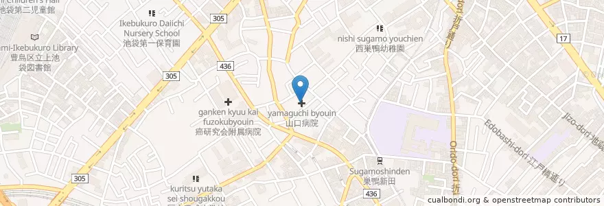 Mapa de ubicacion de 山口病院 en 일본, 도쿄도, 豊島区.