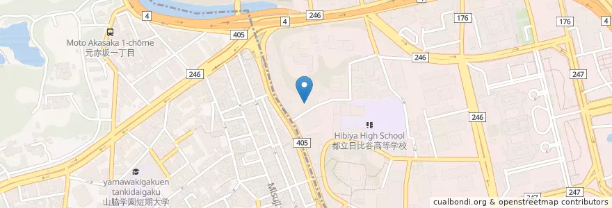 Mapa de ubicacion de 山王グランドビル内郵便局 en Japan, Tokyo.