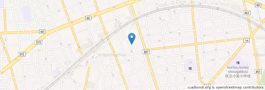 Mapa de ubicacion de 岩井医療財団岩井整形外科内科病院 en Japón, Tokio, Edogawa.