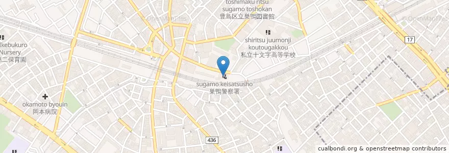 Mapa de ubicacion de 巣鴨警察署 en 日本, 东京都/東京都, 豊島区.