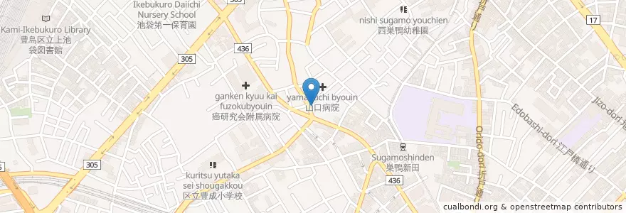 Mapa de ubicacion de 巣鴨警察署 巣鴨新田交番 en Jepun, 東京都, 豊島区.