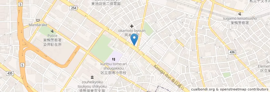 Mapa de ubicacion de 巣鴨警察署 巣鴨向原 地域安全センター en 일본, 도쿄도, 豊島区.