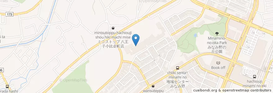 Mapa de ubicacion de 市立みなみ野中学校 en 일본, 도쿄도, 八王子市.