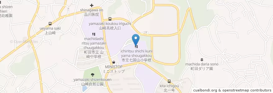 Mapa de ubicacion de 市立七国山小学校 en Japan, Tokio, 町田市.