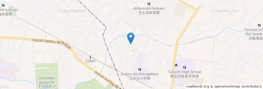 Mapa de ubicacion de 市立上向台小学校 en Japonya, 東京都, 西東京市.