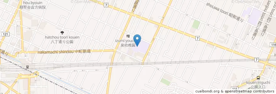 Mapa de ubicacion de 井之頭小学校 en 日本, 東京都, 武蔵野市.