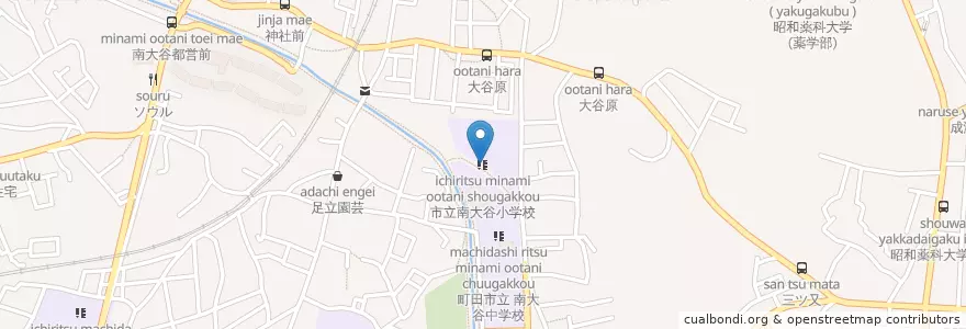 Mapa de ubicacion de 市立南大谷小学校 en Japan, Tokyo, Machida.