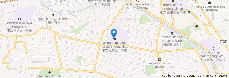 Mapa de ubicacion de 市立南成瀬小学校 en ژاپن, 東京都, 町田市.