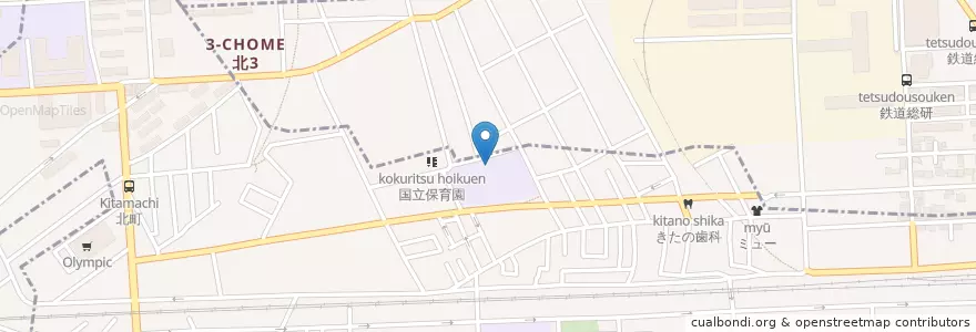 Mapa de ubicacion de 市立国立第四小学校 en 日本, 東京都, 国分寺市, 国立市.