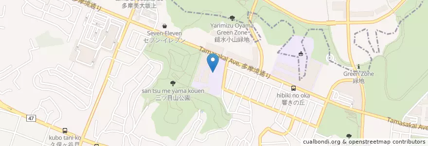 Mapa de ubicacion de 町田市立小山ヶ丘小学校 en اليابان, 東京都, 町田市.