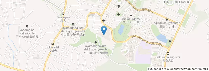 Mapa de ubicacion de 市立小山田南小学校 en 일본, 도쿄도, 町田市.