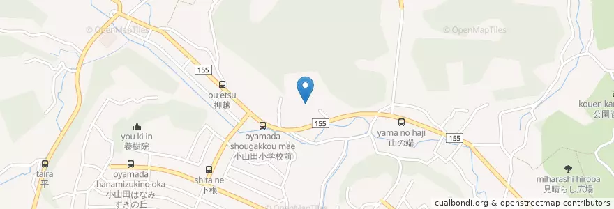 Mapa de ubicacion de 市立小山田小学校 en Japonya, 東京都, 町田市.