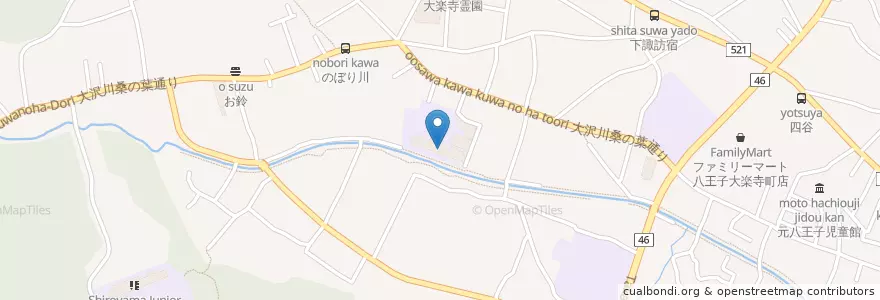 Mapa de ubicacion de 市立弐分方小学校 en Япония, Токио, Хатиодзи.