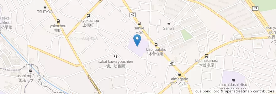 Mapa de ubicacion de 市立忠生第三小学校 en 일본, 도쿄도, 町田市.