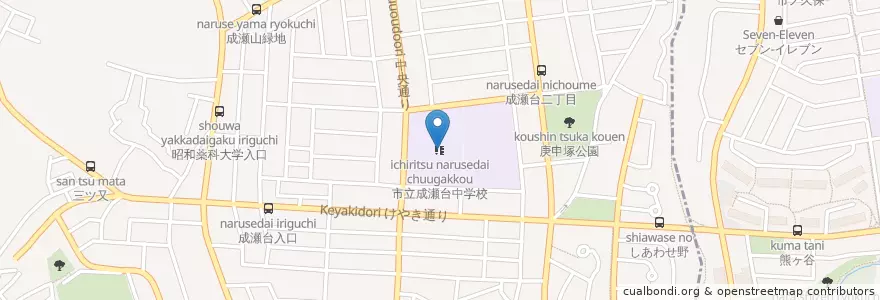 Mapa de ubicacion de 市立成瀬台中学校 en Japan, Tokio.