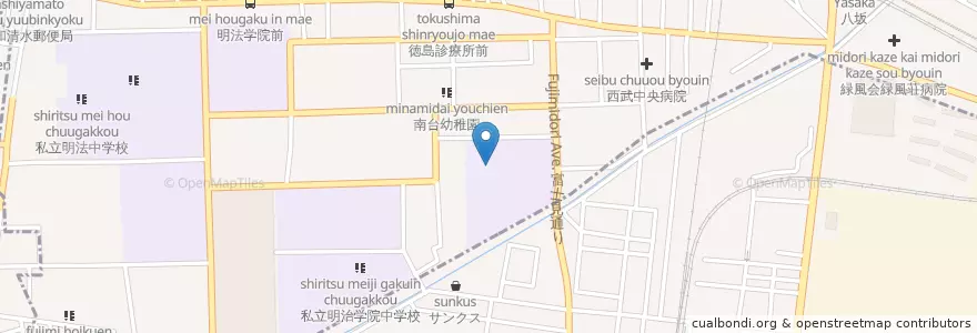 Mapa de ubicacion de 市立東村山第一中学校 en ژاپن, 東京都, 東村山市.