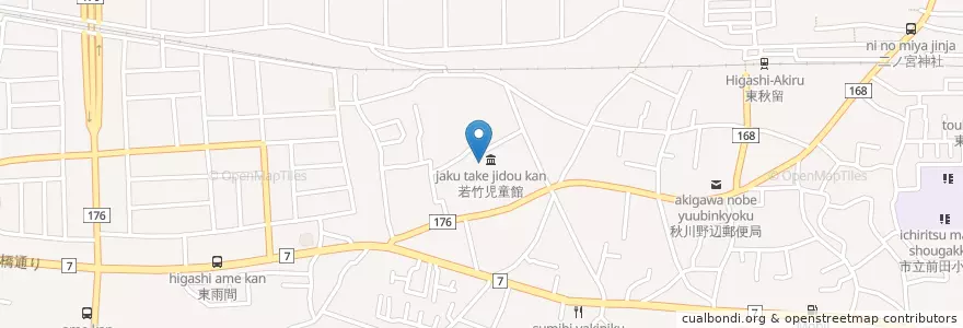 Mapa de ubicacion de 市立東秋留小学校 en Jepun, 東京都, あきる野市.