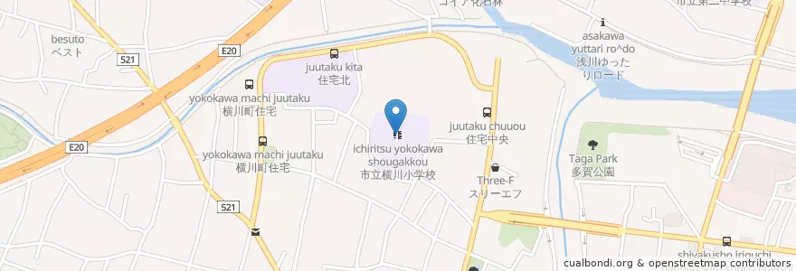 Mapa de ubicacion de 市立横川小学校 en Japonya, 東京都, 八王子市.