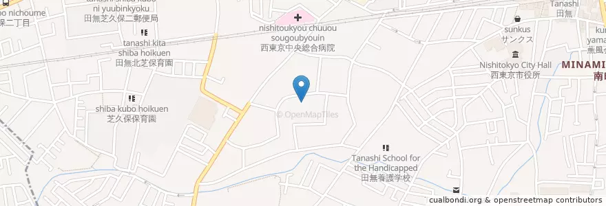 Mapa de ubicacion de 市立田無第一中学校 en Japan, Tokio, 西東京市.